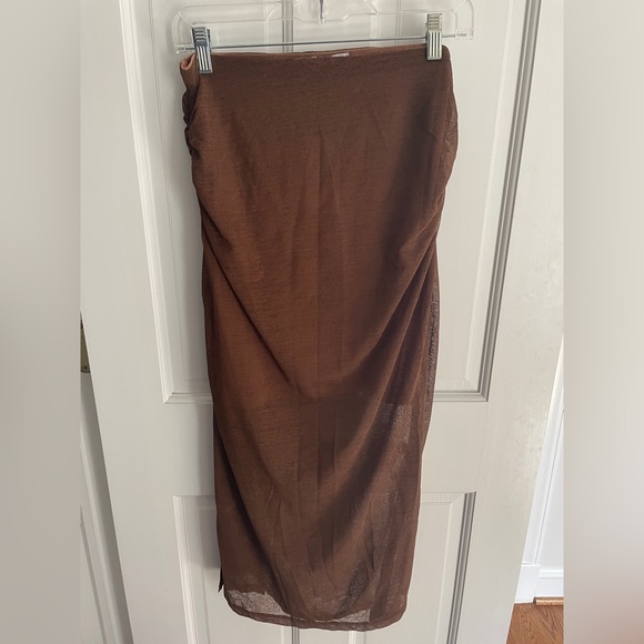 Brown midi skirt - Picture 2 of 4
